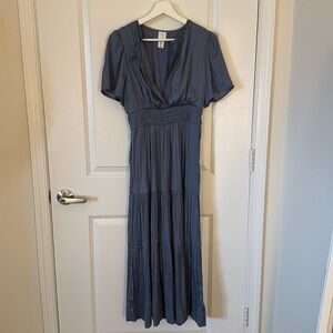 Dusty Blue Joie Pleated Dress